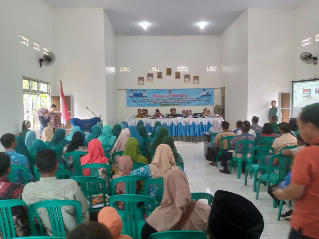 Walikota Metro Bambang Iman Santoso hadiri kegiatan monitoring penyelengaraan Pemeritahan Umum dikecamatan Metro Pusat